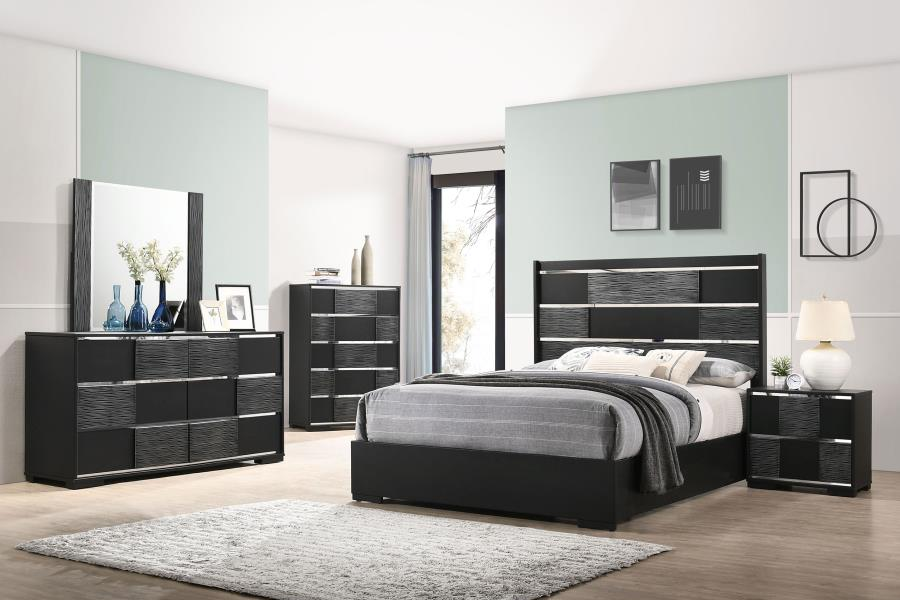 Blacktoft 6-drawer Dresser with Mirror Black 207103M