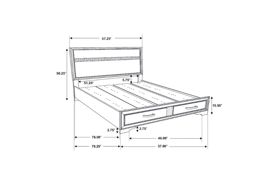 Miranda 4-piece Full Bedroom Set Black 206361F-S4