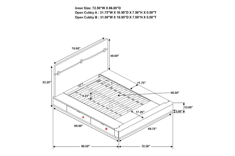 Juego de dormitorio Winslow de 5 piezas tamaño Queen en nogal ahumado 223250SQ-S5 