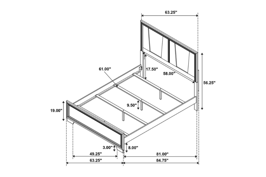 Juego de dormitorio de 4 piezas Janine Queen gris 223551Q-S4 Próximamente 