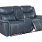 Sloane 2-piece Upholstered Reclining Sofa Set Blue 610271-S2