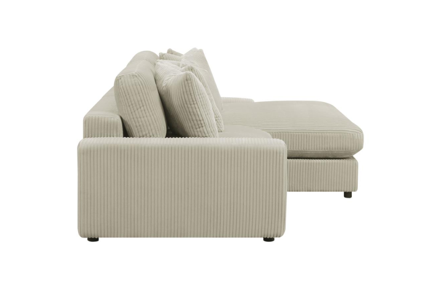 Sofá chaise longue reversible tapizado Blaine en color arena 509899 