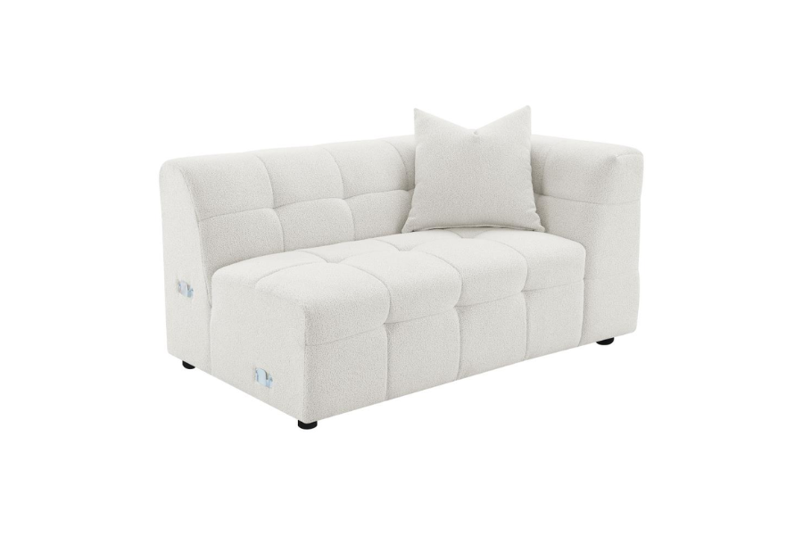 Everly Boucle Upholstered Extra Long Sofa Off White 504850