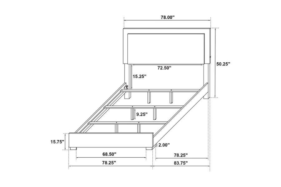 Juego de dormitorio Marceline Eastern King de 4 piezas, color negro 222831KE-S4 