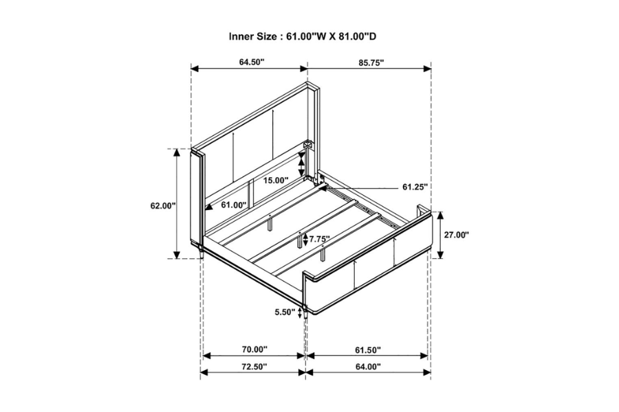 Juego de dormitorio de 4 piezas Alderwood Queen en gris francés 223121Q-S4 