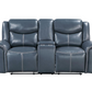 Sloane 2-piece Upholstered Reclining Sofa Set Blue 610271-S2