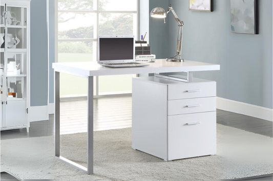 Brennan 3-drawer Office Desk White 800325