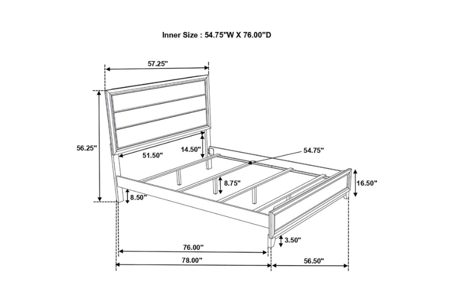 Watson Wood Full Panel Bed Grey Oak 212421F