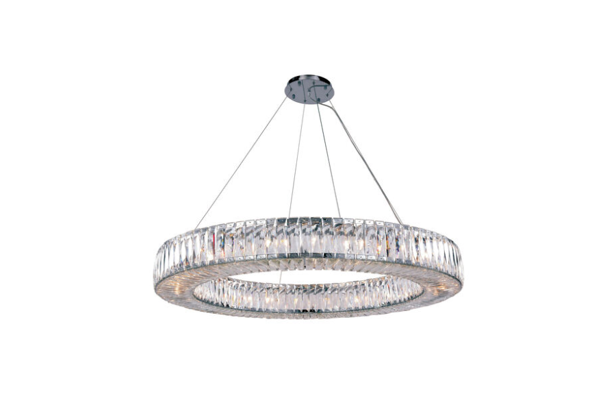 Cuvette 24 Light 43 inch Chrome Chandelier Ceiling Light, Royal Cut Clear Crystal