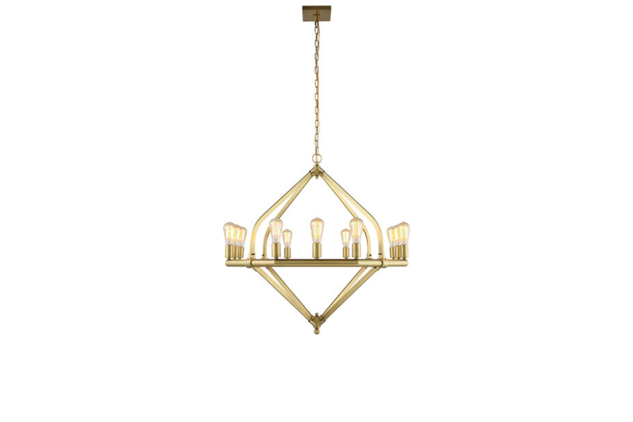 Illumina 12 Light 39 inch Burnished Brass Pendant Ceiling Light, Urban Classic