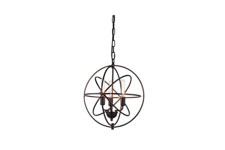 Vienna 3 Light 17 inch Dark Bronze Pendant Ceiling Light, Urban Classic