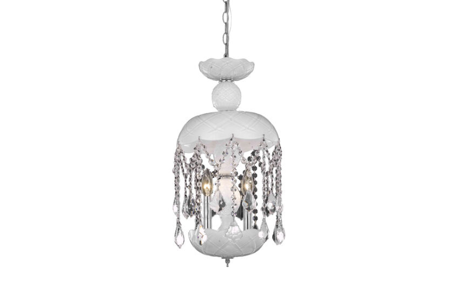 Rococo 3 Light 11 inch White Pendant Ceiling Light