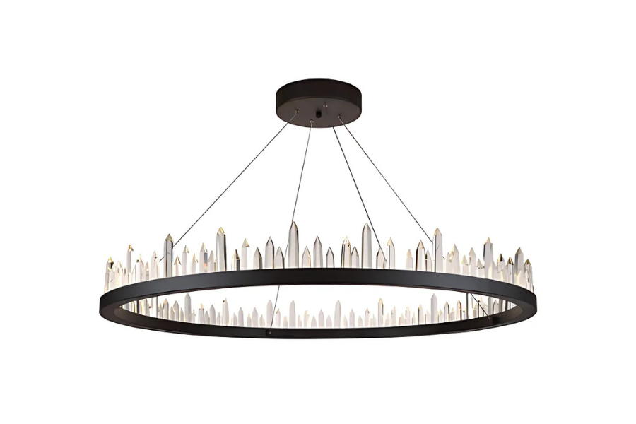 Malta LED 42 inch Satin Dark Grey Chandelier Ceiling Light, Urban Classic