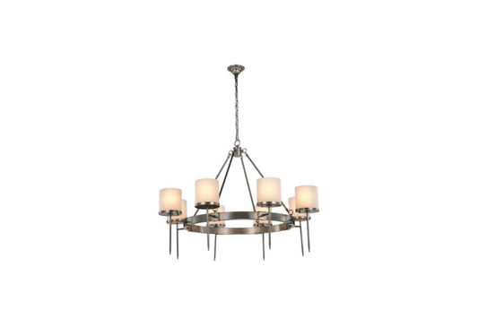 Bradford 8 Light 45 inch Vintage Nickel Pendant Ceiling Light, Urban Classic