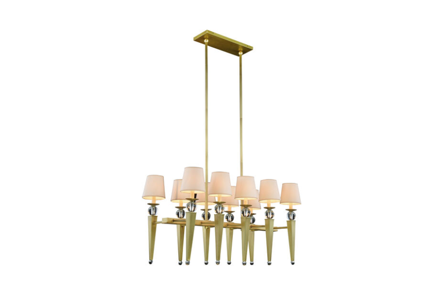 Olympia 10 Light 38 inch Burnished Brass Pendant Ceiling Light, Urban Classic