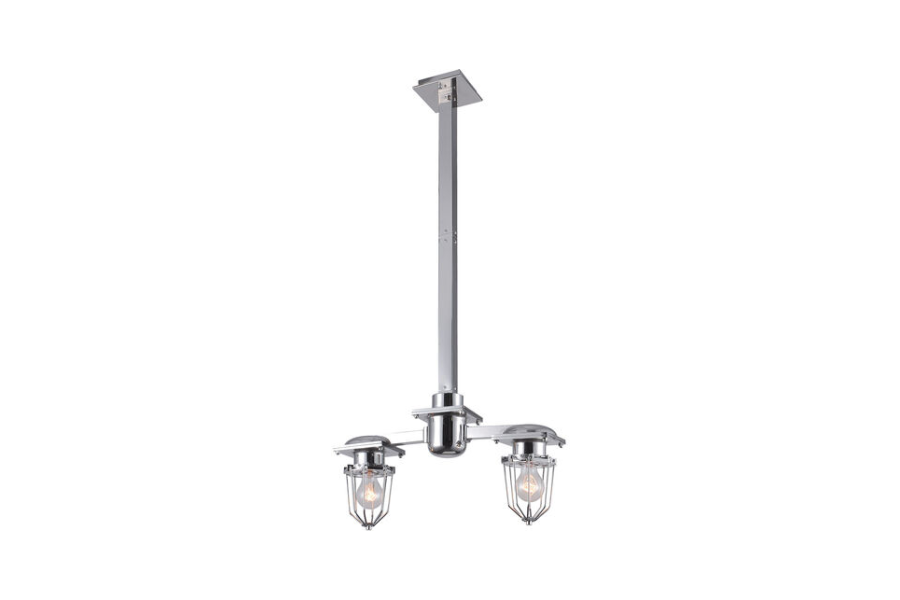 Kingston 2 Light 19 inch Chrome Pendant Ceiling Light, Urban Classic