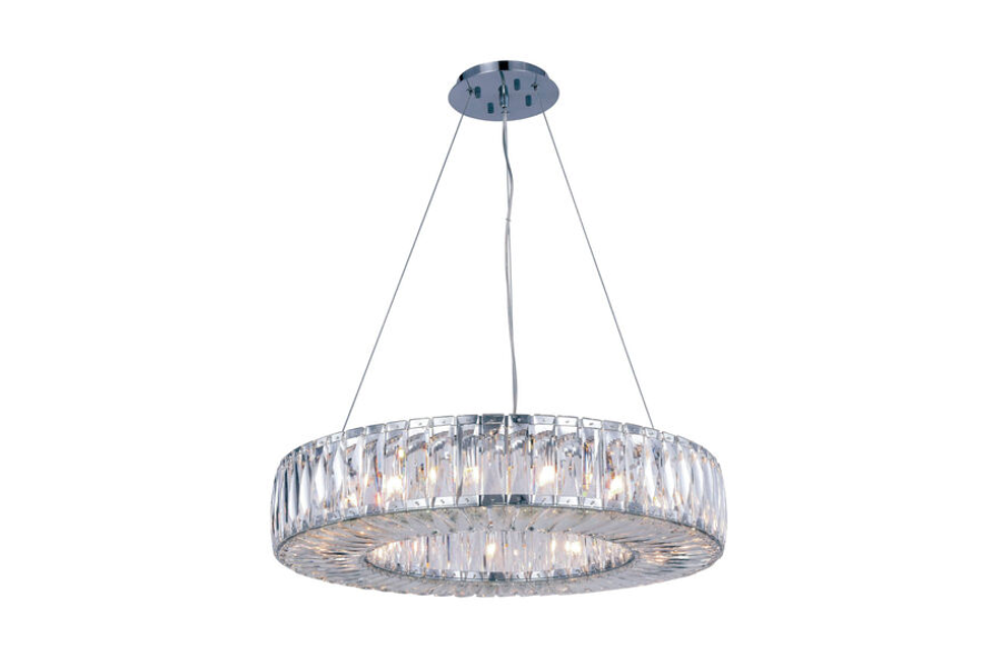 Cuvette 15 Light 26 inch Chrome Chandelier Ceiling Light, Royal Cut Clear Crystal