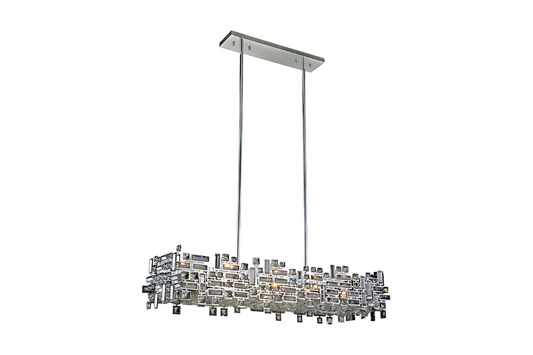 Picasso 8 Light 44 inch Chrome Pendant Ceiling Light in Clear