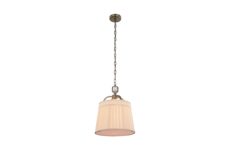 Cara 1 Light 15 inch Vintage Nickel Pendant Ceiling Light, Urban Classic