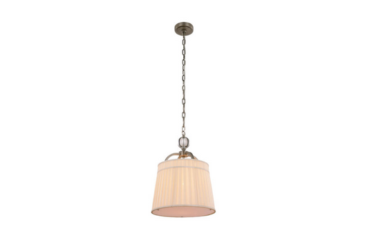 Cara 1 Light 15 inch Vintage Nickel Pendant Ceiling Light, Urban Classic