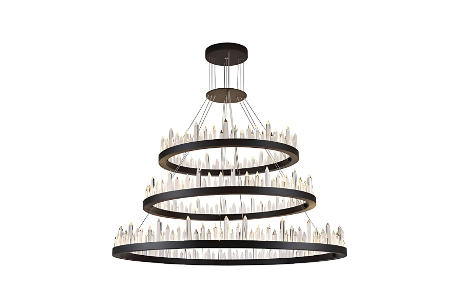 Malta LED 42 inch Satin Dark Grey Chandelier Ceiling Light, Urban Classic