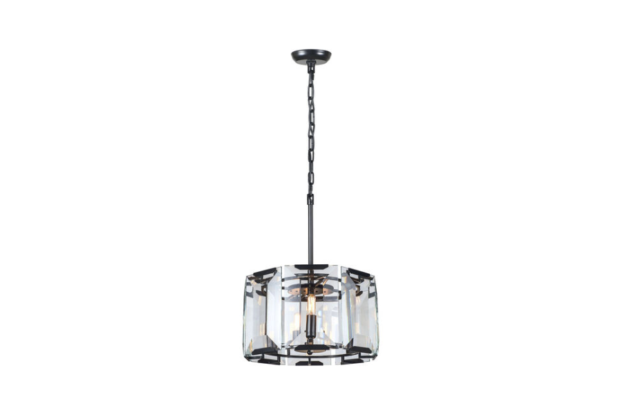 Monaco 4 Light 17 inch Flat Black Pendant Ceiling Light, Urban Classic