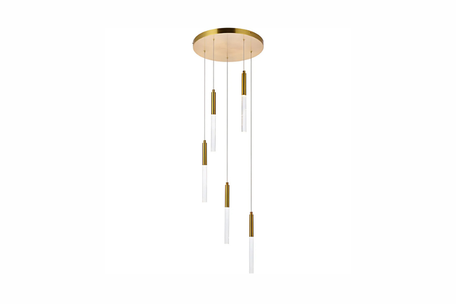 Ruelle 5 Light 16 inch Gold Pendant Ceiling Light