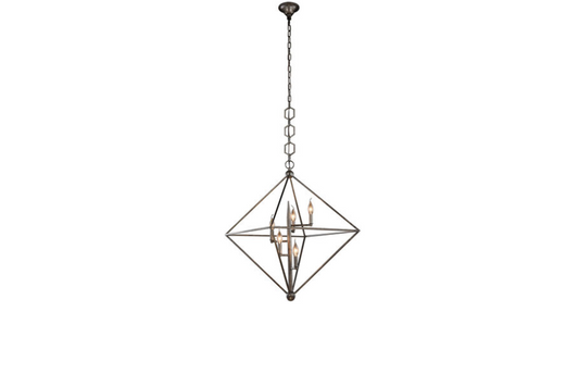 Nora 5 Light 30 inch Aged Iron Pendant Ceiling Light, Urban Classic