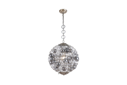 Bellagio 1 Light 18 inch Antique Silver Leaf Pendant Ceiling Light, Urban Classic