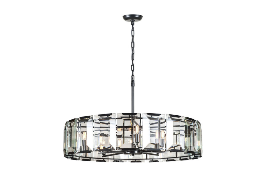 Monaco 10 Light 43 inch Flat Black Pendant Ceiling Light, Urban Classic