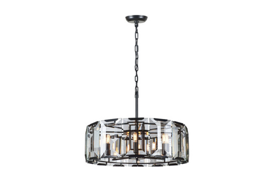 Monaco 8 Light 30 inch Flat Black Pendant Ceiling Light, Urban Classic