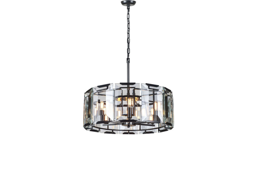 Monaco 6 Light 26 inch Flat Black Pendant Ceiling Light, Urban Classic