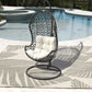 Panama Jack Hanging Chair w/metal stand & off-white cushion