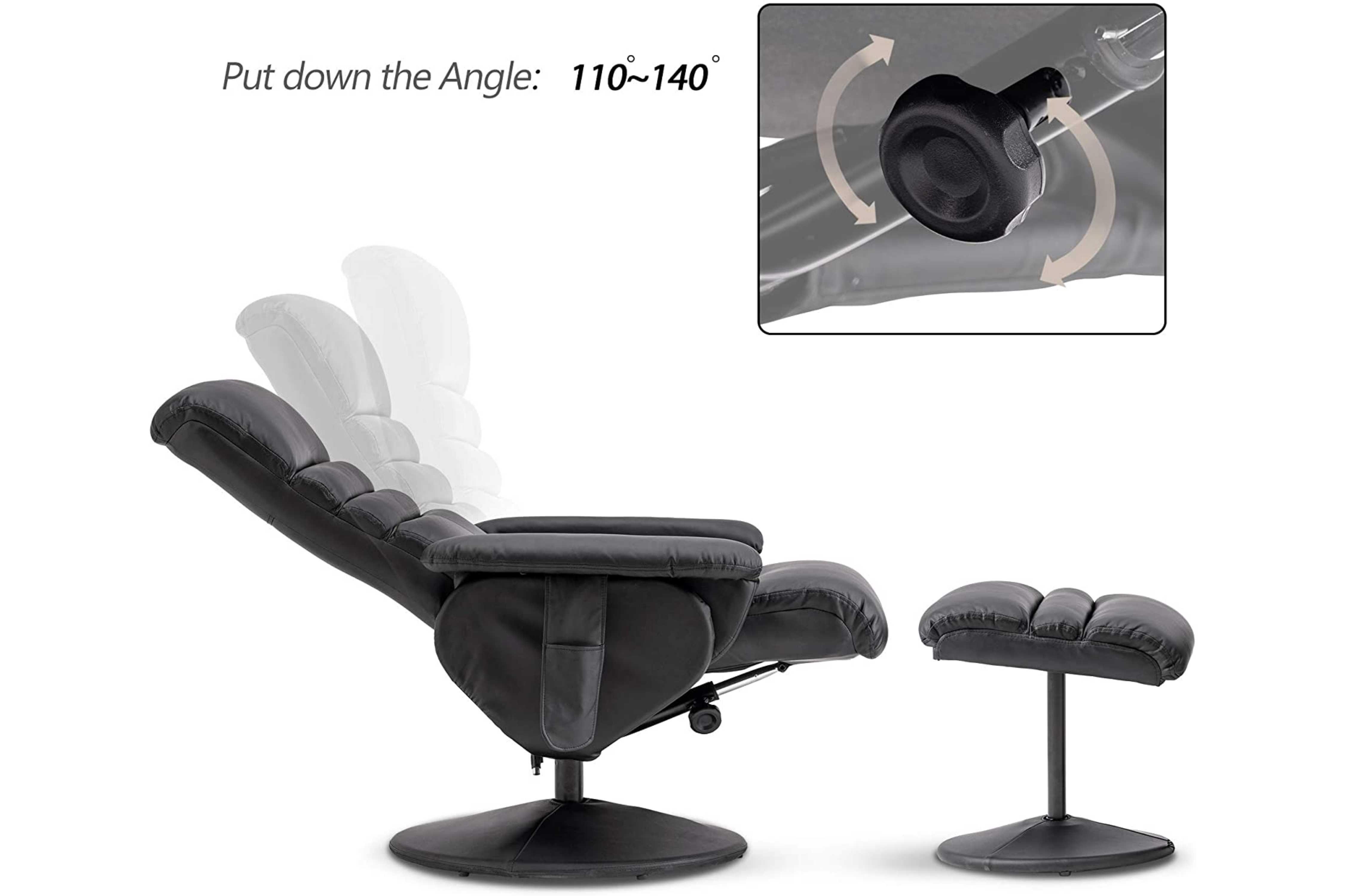 Mcombo recliner with ottoman discount reclining chair with vibration massage