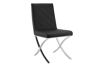 dining chair in black or white pu-leather